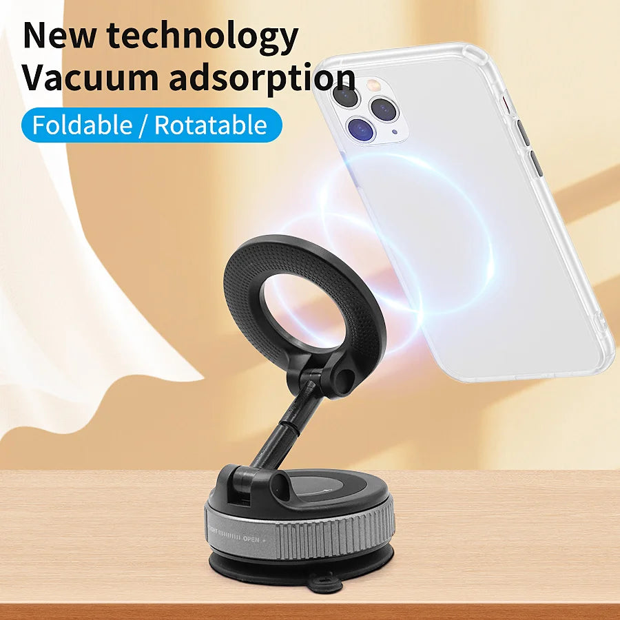 Car Mount Electric Vacuum Magnetic Holder Foldable Strong Suction Stand