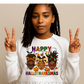 Happy HalloThanksmas Women’s Graphic Tee – Halloween, Thanksgiving & Christmas Afrocentric Design