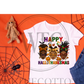 Happy HalloThanksmas Women’s Graphic Tee – Halloween, Thanksgiving & Christmas Afrocentric Design