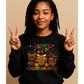 Happy HalloThanksmas Women’s Graphic Tee – Halloween, Thanksgiving & Christmas Afrocentric Design