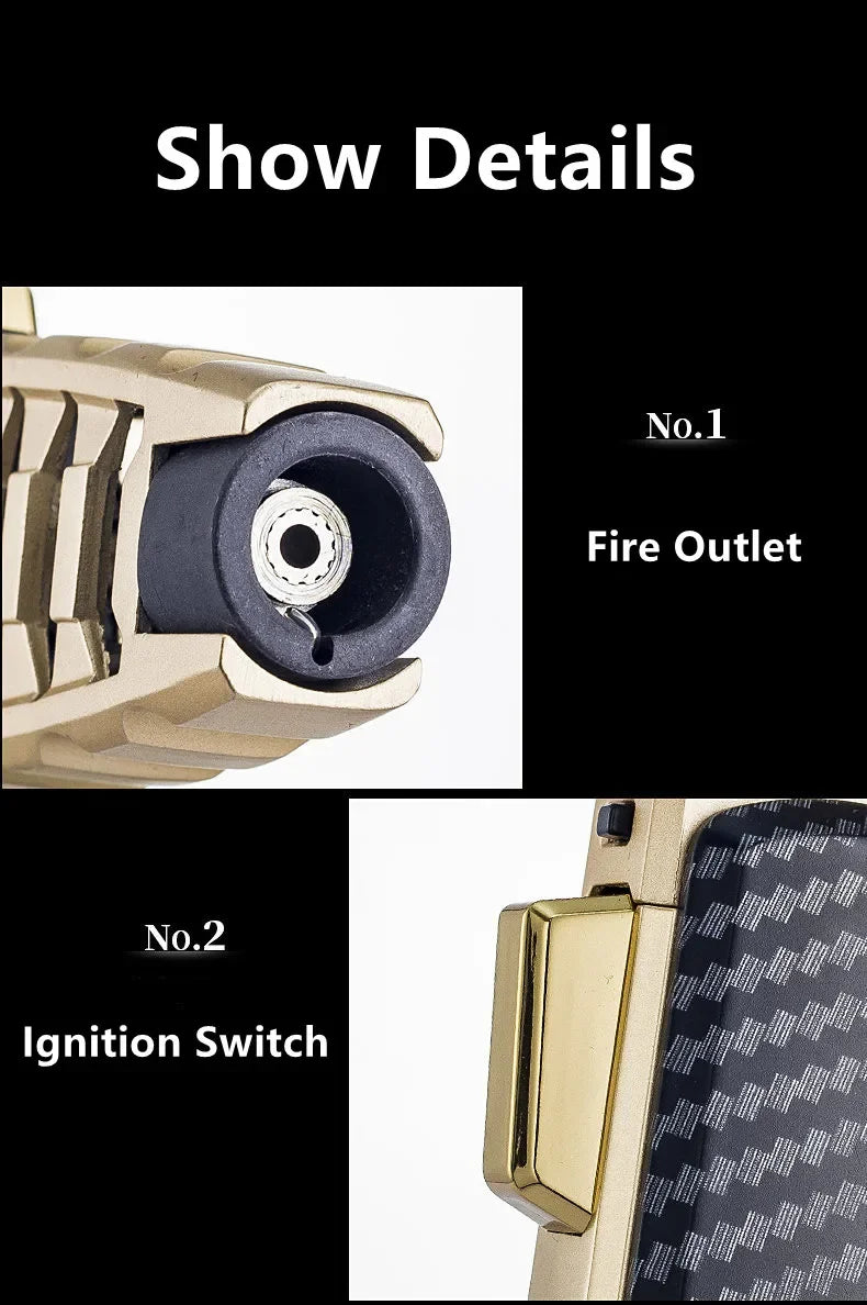 Hot JOBON outdoor wind turbine torch large spray gun metal blue flame direct butane gas lighter kitchen barbecue high-end gift