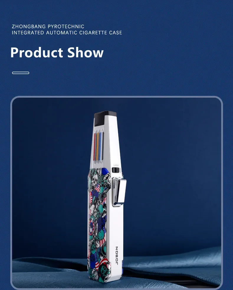 Hot JOBON outdoor wind turbine torch large spray gun metal blue flame direct butane gas lighter kitchen barbecue high-end gift