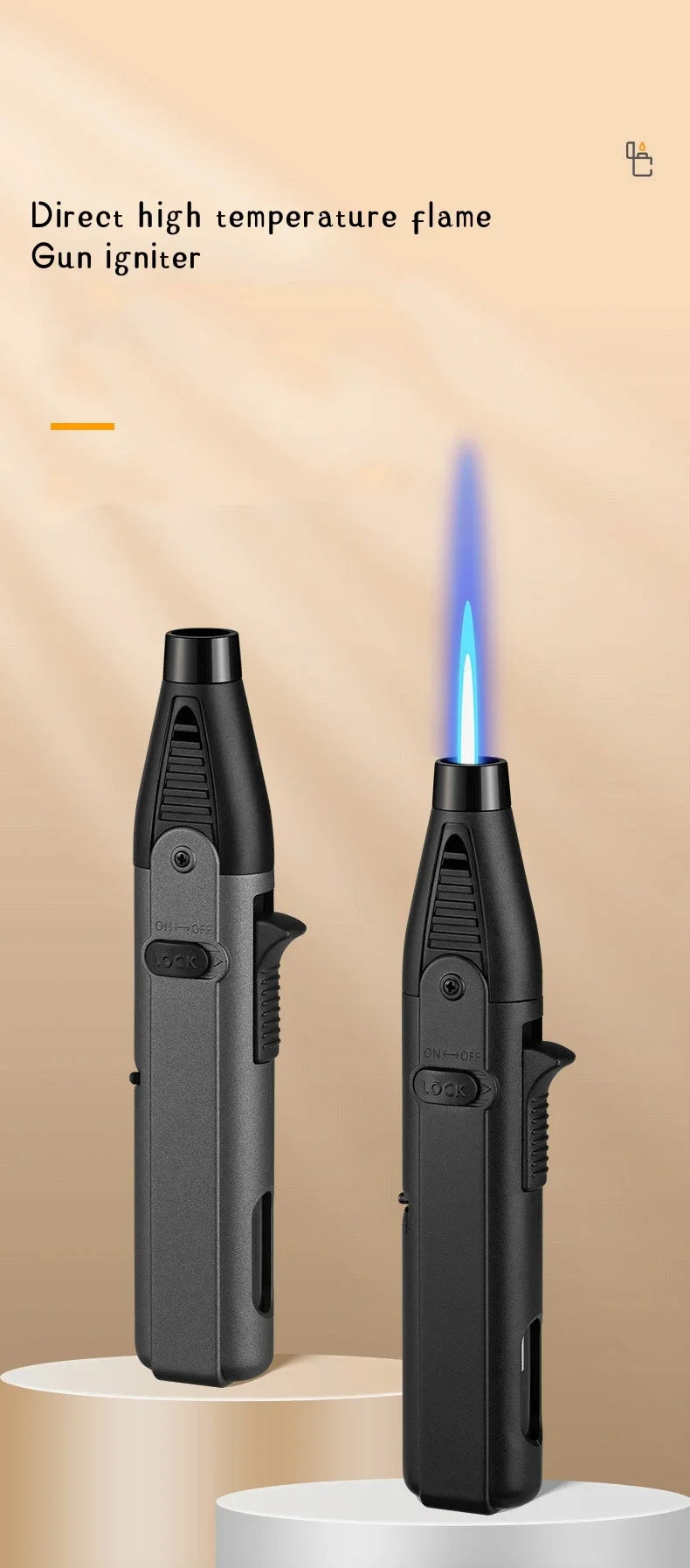 Hot JOBON outdoor wind turbine torch large spray gun metal blue flame direct butane gas lighter kitchen barbecue high-end gift