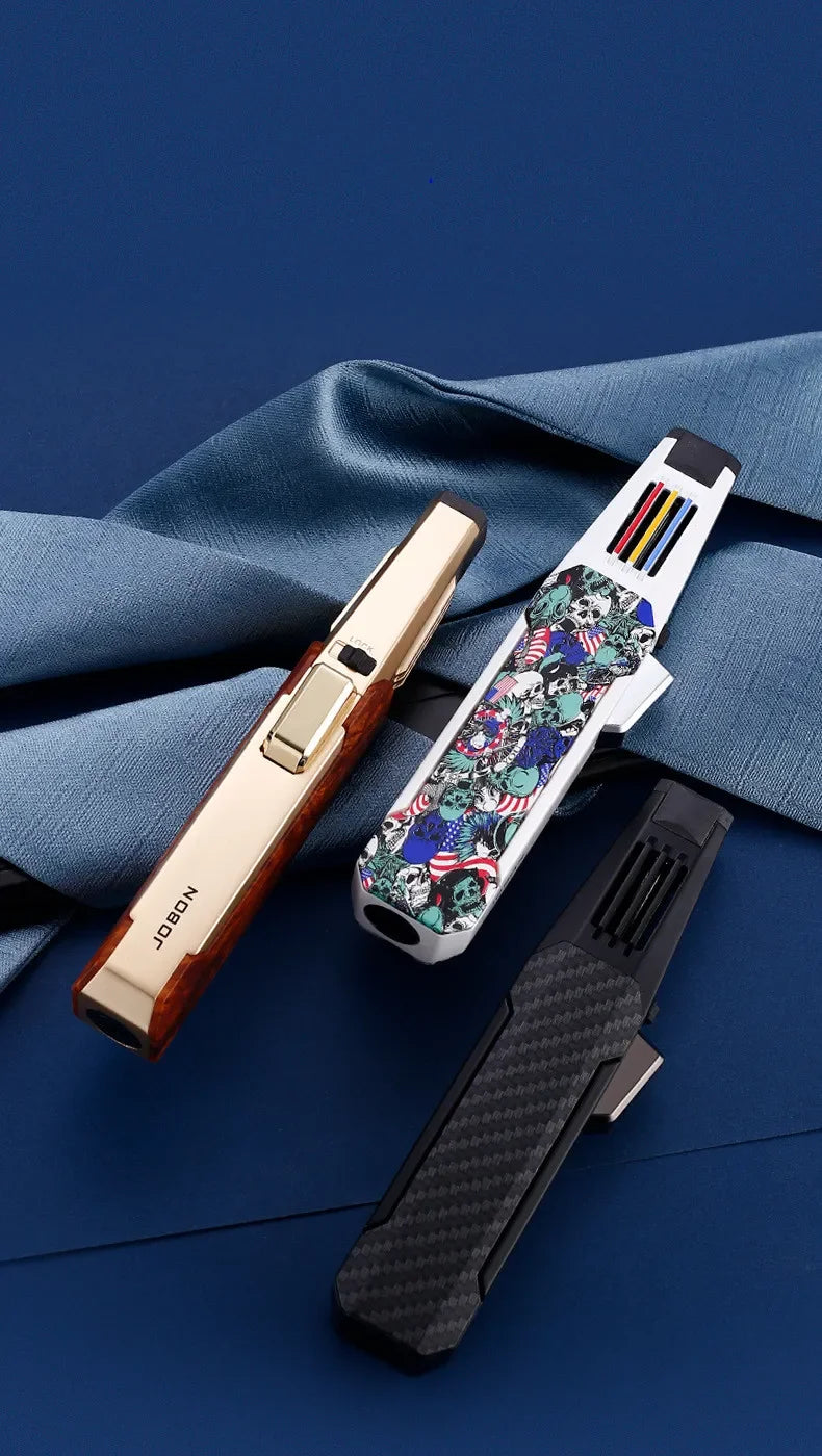 Hot JOBON outdoor wind turbine torch large spray gun metal blue flame direct butane gas lighter kitchen barbecue high-end gift