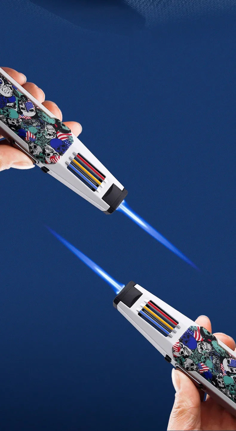 Hot JOBON outdoor wind turbine torch large spray gun metal blue flame direct butane gas lighter kitchen barbecue high-end gift