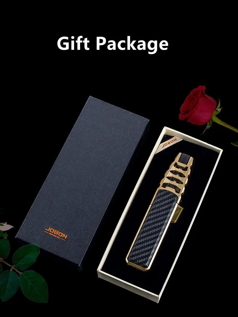 Hot JOBON outdoor wind turbine torch large spray gun metal blue flame direct butane gas lighter kitchen barbecue high-end gift