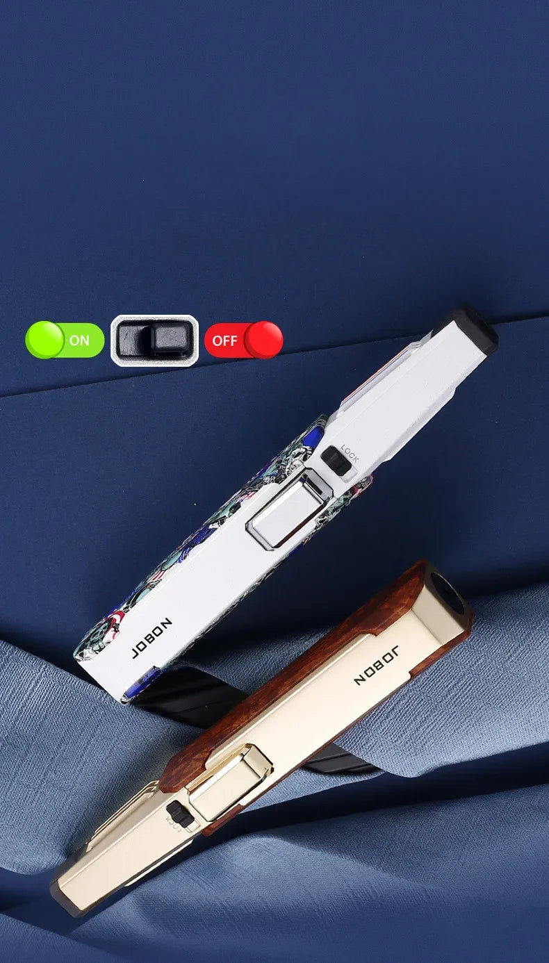 Hot JOBON outdoor wind turbine torch large spray gun metal blue flame direct butane gas lighter kitchen barbecue high-end gift