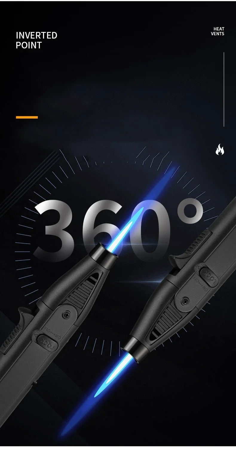 Hot JOBON outdoor wind turbine torch large spray gun metal blue flame direct butane gas lighter kitchen barbecue high-end gift